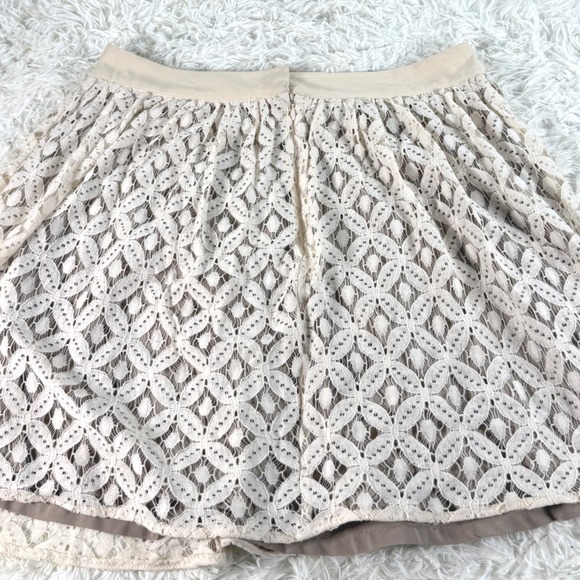 Garnet Hill Cream Lace Overlay Flowy Skirt Women's 10 Whimsical Romantic Fairy - Picture 2 of 12